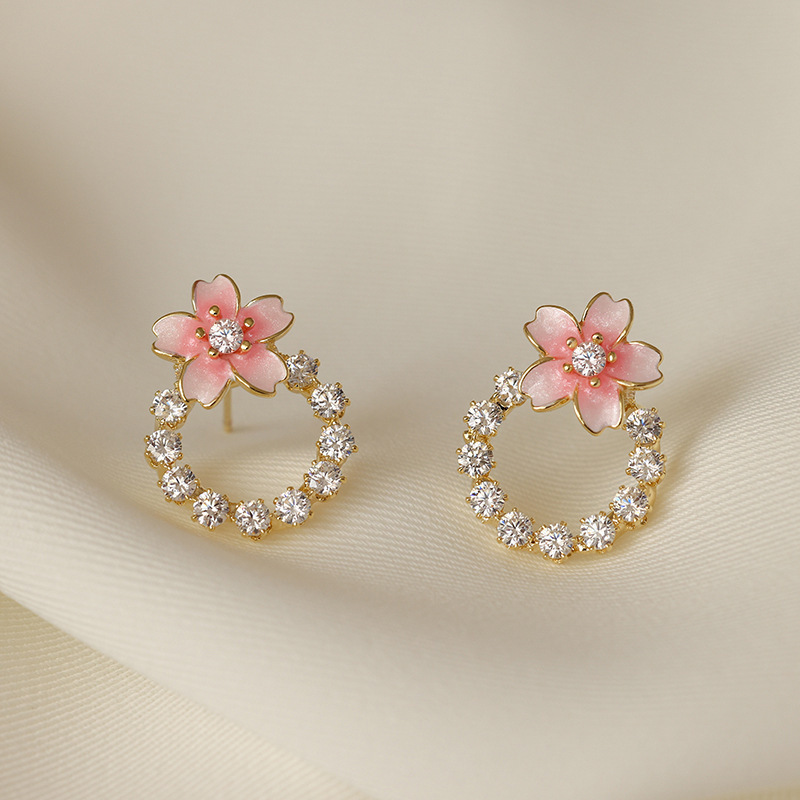Cherry Blossom Cute Sweet Mori Flower Earrings